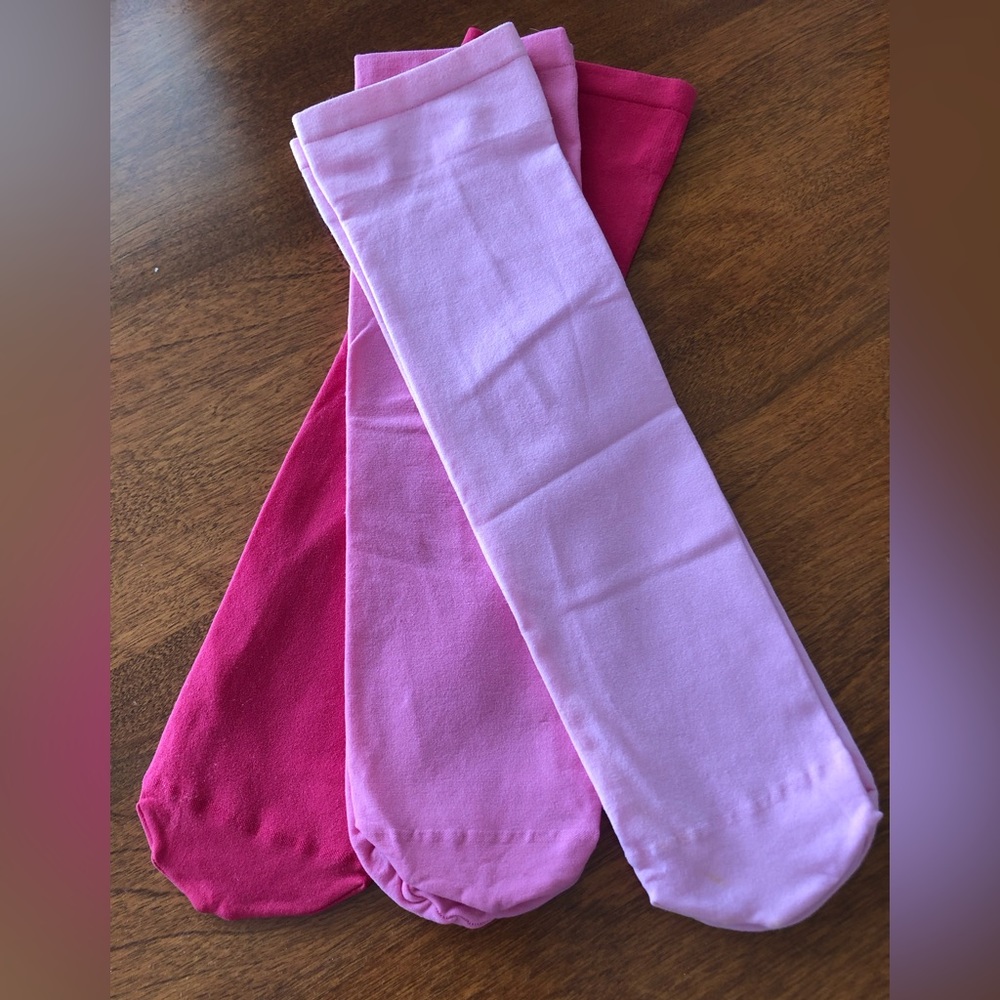 NWOT set of 3 pairs pink nylon socks